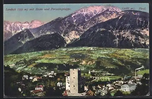 AK Landeck, Ansicht mit Stans und Parsenergruppe