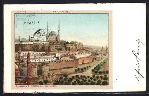 Lithographie Caire, La citadelle