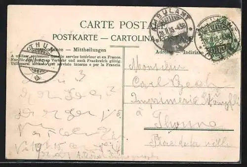 AK Schweiz, Landkarte mit Thun, Zürich und Luzern