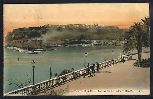 AK Monte-Carlo, Vue sur les Terrasses et Monaco
