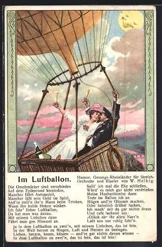 Künstler-AK Im Luftballon, Liedtext