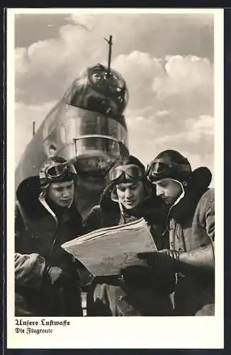 AK Piloten studieren die Flugroute