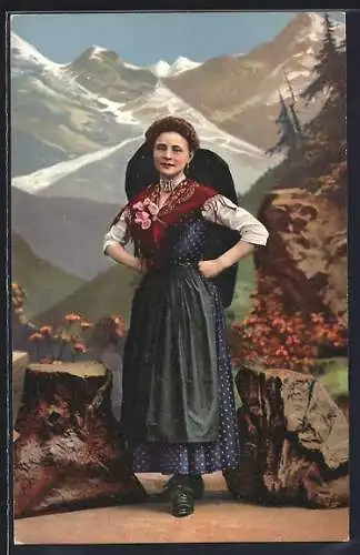 AK Volkstracht aus der Steiermark, Junge Dame
