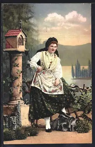 AK Dame in Tracht aus der Steiermark