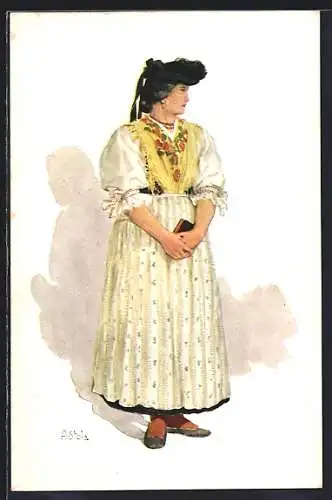 AK Vassa-Tal, Frau in Tracht