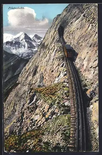 AK Eselwand, Pilatusbahn mit Berneralpen, Bergbahn