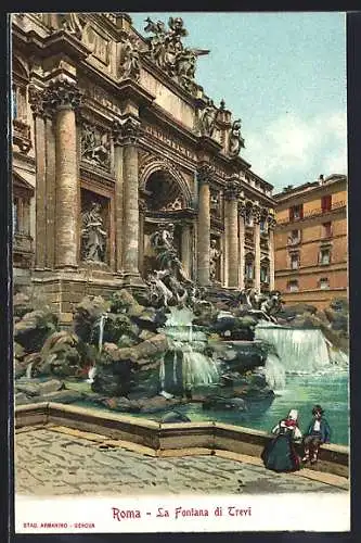 Lithographie Roma, La Fontana di Trevi