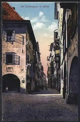AK Bozen, Blick in die Laubengasse