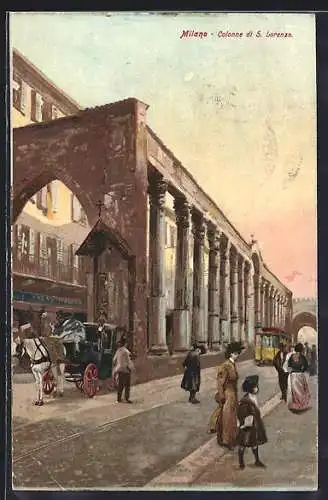 Lithographie Milano, Colonne di S. Lorenzo