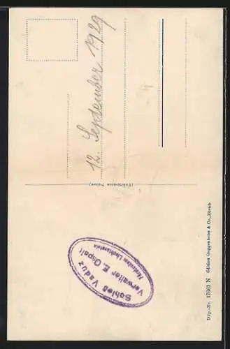 AK Vaduz, Schloss Vaduz mit Blick in die Berge