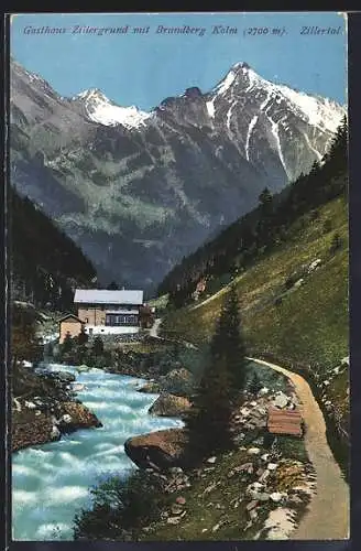 AK Brandberg im Zillertal, Gasthaus Zillergrund