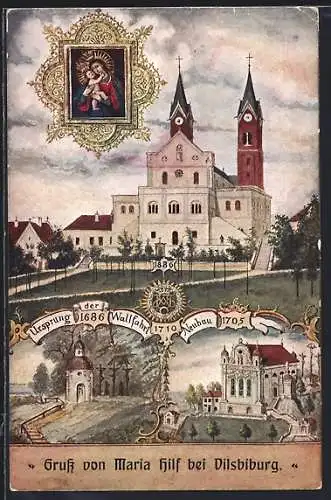 AK Vilsbiburg, 200 jähriges Jubiläum der Mariä-Namen-Bruderschaft 1910, Wallfahrtskirche