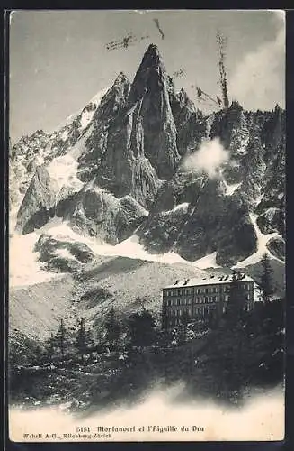 AK Chamonix, Montanvert, vue en direction de l`Aiguille du Dru