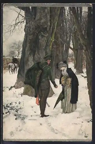 AK Soldat hilft einer Dame im Wald, Befreiungskriege