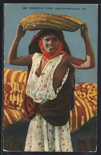 AK Arabische nackte Frau nur mit leichter Kleidung bedeckt