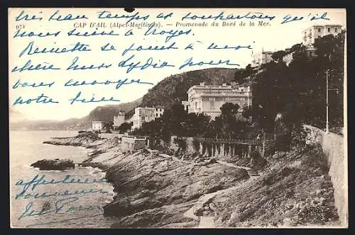 AK Cap d`Ail /Alpes-Maritimes, Promenade du Bord de la Mer