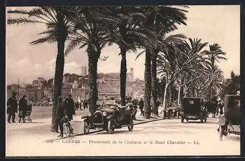 AK Cannes, Promenade de la Croisette et le Mont Chevalier