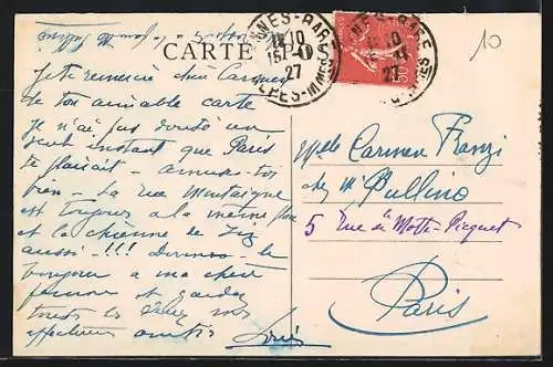 AK Cannes, Entrée du Boulevard des Pins Parasols, Lots du Grand Pin