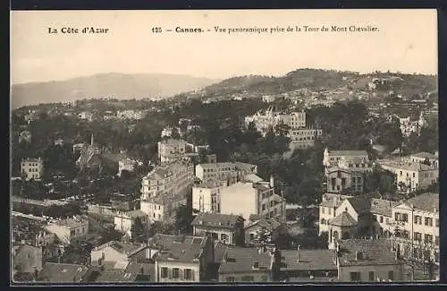 AK Cannes, vue panoramique prise de la Tour du Mont Chevalier