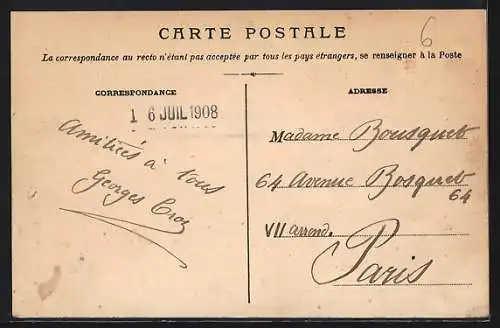 AK Cannes, Boulevard du Midi, vue sur la mer avec bateau