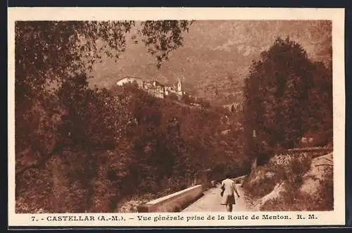 AK Castellar /A.-M., Vue générale prise de la Route de Menton