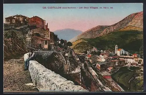 AK Castillon /Alpes-Maritimes, Les deux Villages