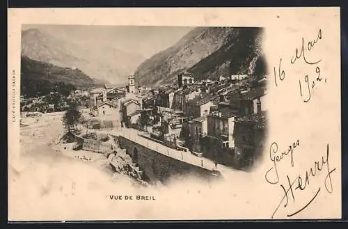 AK Breil, Vue panoramique sur le village et les montagnes
