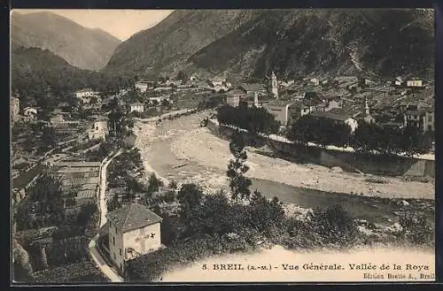 AK Breil /A.-M., Vue Générale. Vallée de la Roya
