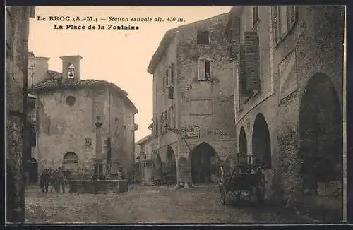 AK Le Broc, A.-M., La Place de la Fontaine