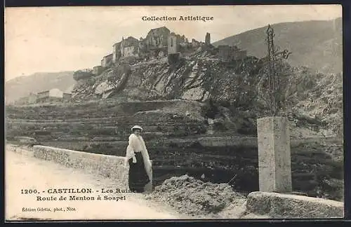 AK Castillon, Les Ruines Route de Menton à Sospel