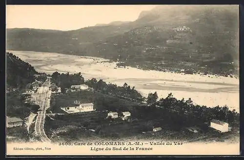 AK Colomars /A.-M., Gare de Colomars, Vallée du Var, Ligne du Sud de la France