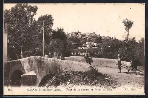 AK Cagnes /Alpes-Maritimes, Pont de la Cagnes et Route de Nice