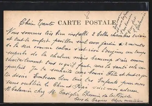 AK Cros-de-Cagnes /A.-M., maisons entourées d`arbres