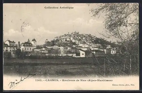 AK Cagnes /Alpes-Maritimes, vue générale du village sur la colline