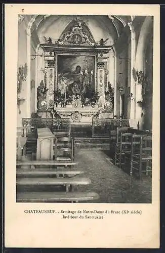 AK Châteauneuf, Ermitage de Notre-Dame du Brusc, XIe siècle, Intérieur du Sanctuaire