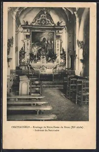 AK Chateauneuf, Ermitage de Notre-Dame du Brusc, XIe siècle, Intérieur du Sanctuaire