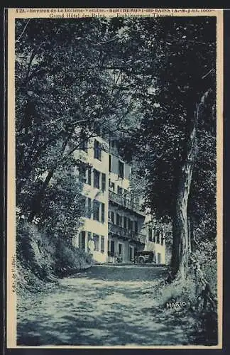 AK Berthemont-les-Bains, Grand Hôtel des Bains entouré d`arbres