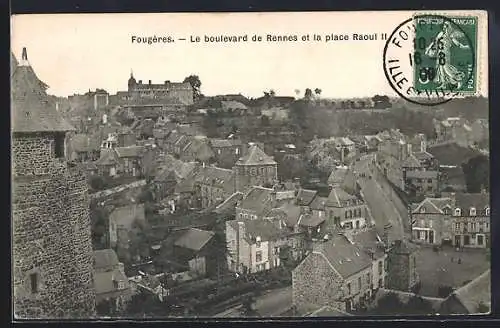 AK Fougères, Le boulevard de Rennes et la place Raoul II