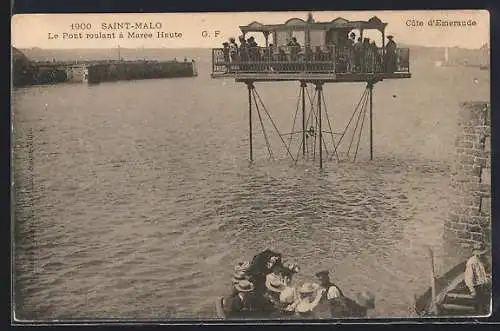 AK Saint-Malo, Le Pont roulant à Marée Haute