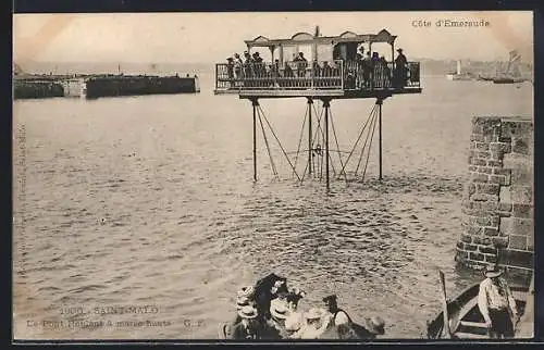 AK Saint-Malo, Le Pont Roulant à marée haute, Côte d`Émeraude