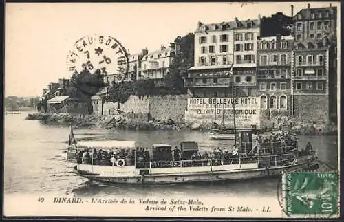AK Dinard, L`Arrivée de la Vedette de Saint-Malo