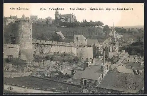 AK Fougères, Tour Mélusine, Églises Saint-Sulpice et Saint-Léonard