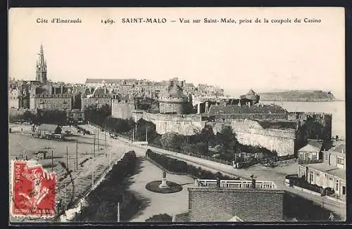 AK Saint-Malo, Vue sur Saint-Malo, prise de la coupole du Casino