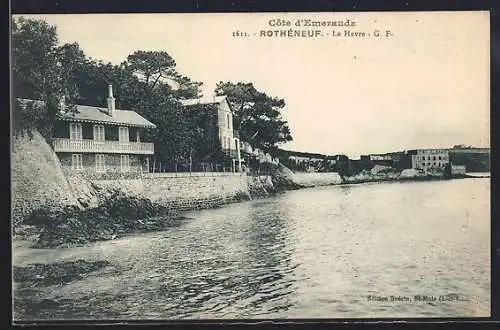 AK Rothéneuf, Le Havre, vue sur la Côte d`Émeraude et les maisons en bord de mer