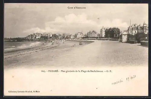 AK Paramé, Vue générale de la Plage de Rochebonne