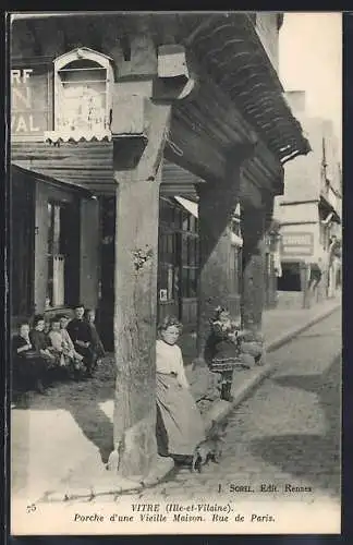 AK Vitré /Ille-et-Vilaine, Porche d`une Vieille Maison, Rue de Paris