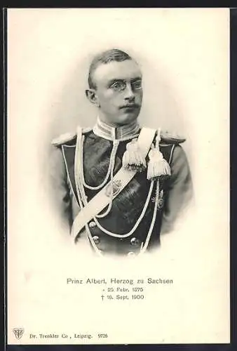 AK Prinz Albert, Herzog zu Sachsen in Uniform