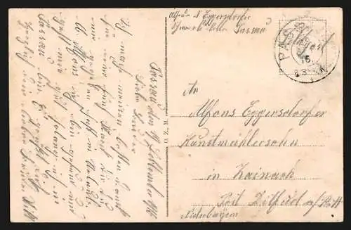 AK Passau, Gebäude der Kaserne d. 16. Inf. Regt., Eisernes Kreuz