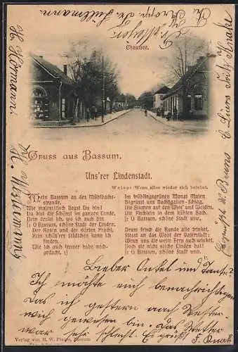 AK Bassum, Chaussee im Ort und Gedicht