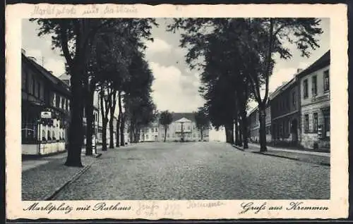 AK Kremmen, Marktplatz mit Rathaus